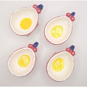 Vtg Dept 56 Storybook Humpty Dumpty Broken Egg Tea Cups Egg Holders Set of 4